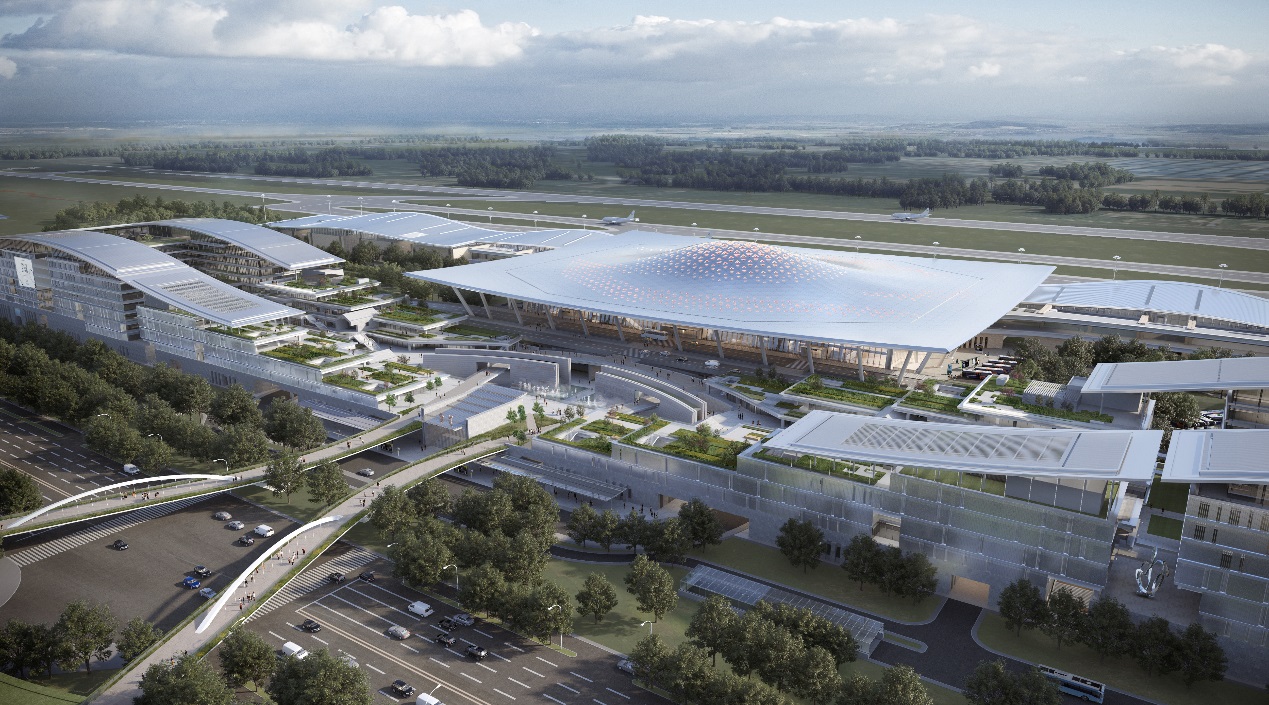 开云体育 开云官网中建八局发展建设公司临沂启阳机场新航站楼屋面钢结构网架合拢仪式圆满举行(图5) 开云体育 开云官网中建八局发展建设公司临沂启阳机场新航站楼屋面钢结构网架合拢仪式圆满举行(图5)