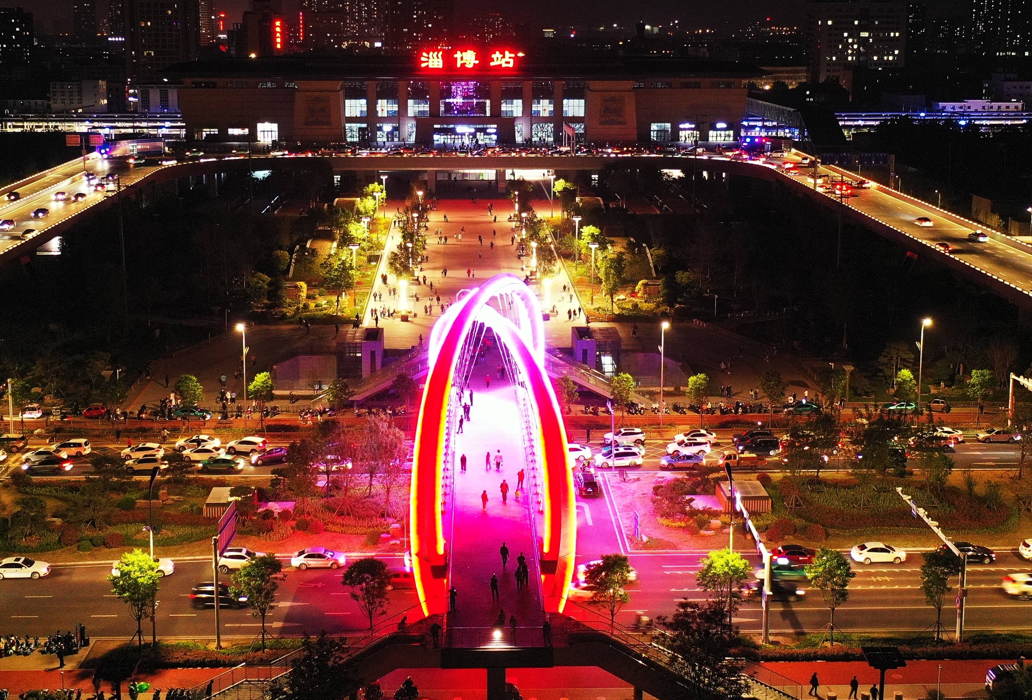 开云体育 kaiyun.com 官网入口淄博纽带“网红桥”摘得山东省“钢结构金奖”(图1)