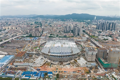 开云体育 开云官网广州白云站全面封顶——“云山珠水、盛世花开”(图1)